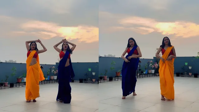 saree-clad-twins-leave-internet-drooling-over-their-dance-on-aishwarya-rai-bachchan-kahin-aag-lage-lag-jaaye-viral-video